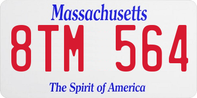 MA license plate 8TM564