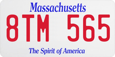 MA license plate 8TM565
