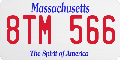MA license plate 8TM566
