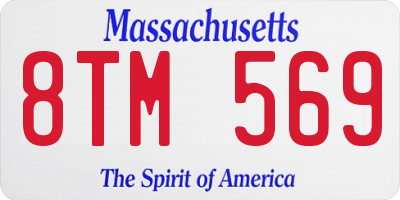 MA license plate 8TM569