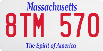 MA license plate 8TM570