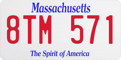 MA license plate 8TM571