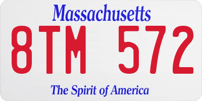 MA license plate 8TM572