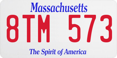 MA license plate 8TM573