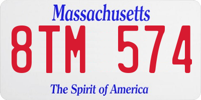 MA license plate 8TM574