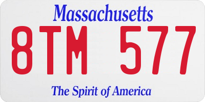 MA license plate 8TM577