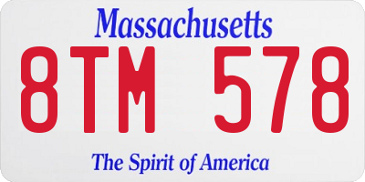 MA license plate 8TM578