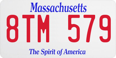 MA license plate 8TM579