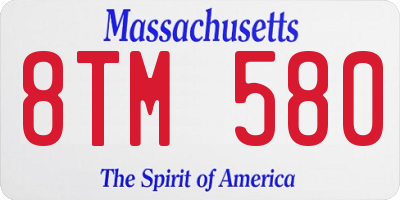 MA license plate 8TM580