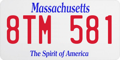 MA license plate 8TM581