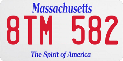 MA license plate 8TM582