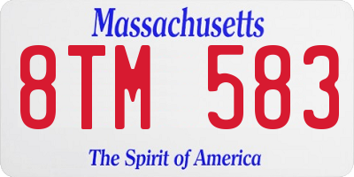 MA license plate 8TM583