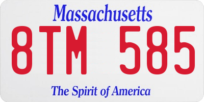 MA license plate 8TM585