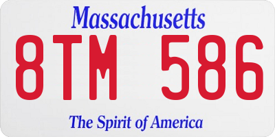 MA license plate 8TM586