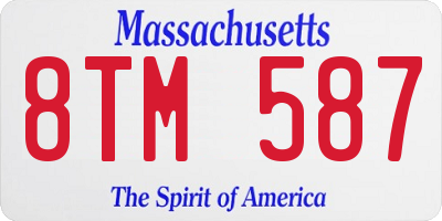 MA license plate 8TM587