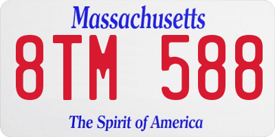 MA license plate 8TM588