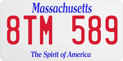 MA license plate 8TM589