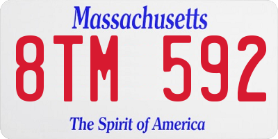 MA license plate 8TM592