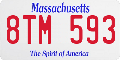MA license plate 8TM593