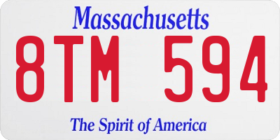 MA license plate 8TM594