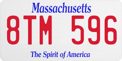 MA license plate 8TM596