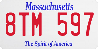 MA license plate 8TM597