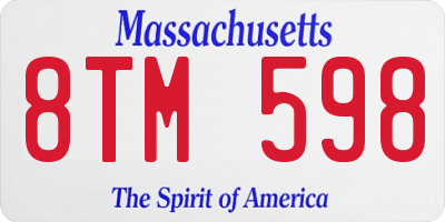 MA license plate 8TM598