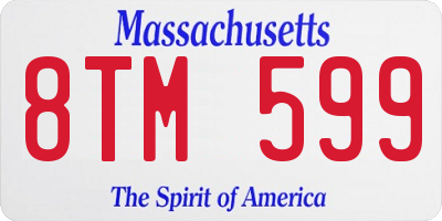 MA license plate 8TM599