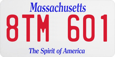 MA license plate 8TM601