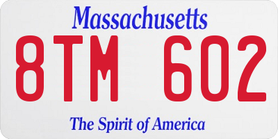 MA license plate 8TM602