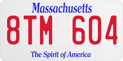MA license plate 8TM604