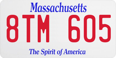 MA license plate 8TM605