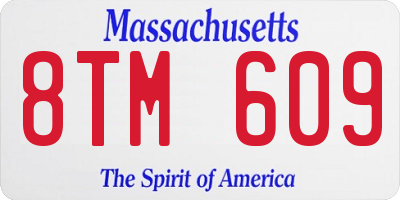 MA license plate 8TM609