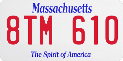 MA license plate 8TM610