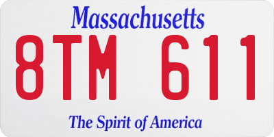 MA license plate 8TM611