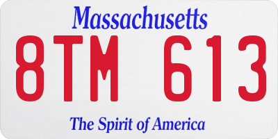 MA license plate 8TM613