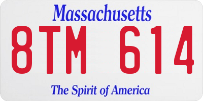 MA license plate 8TM614