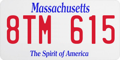 MA license plate 8TM615