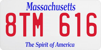 MA license plate 8TM616