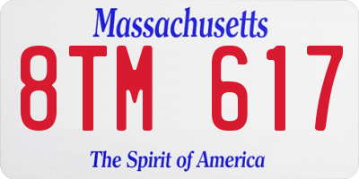 MA license plate 8TM617