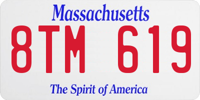 MA license plate 8TM619