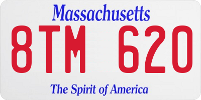 MA license plate 8TM620