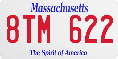 MA license plate 8TM622