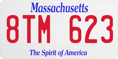 MA license plate 8TM623