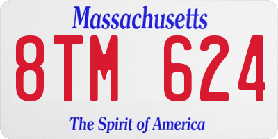 MA license plate 8TM624