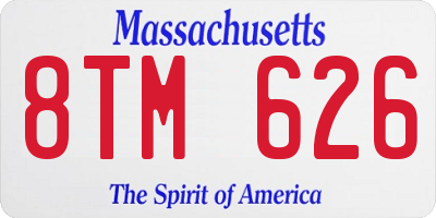 MA license plate 8TM626