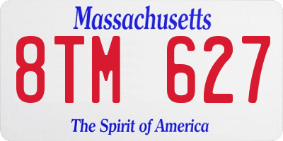 MA license plate 8TM627