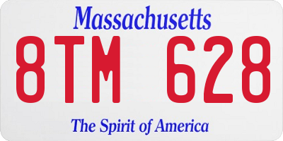 MA license plate 8TM628