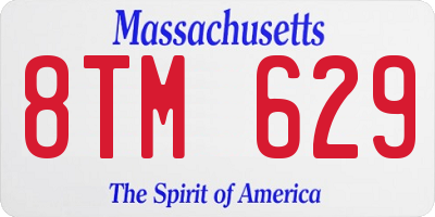 MA license plate 8TM629