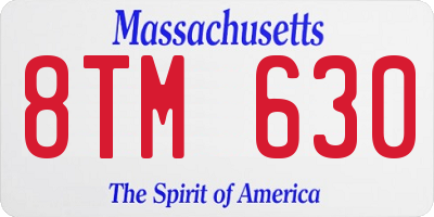 MA license plate 8TM630